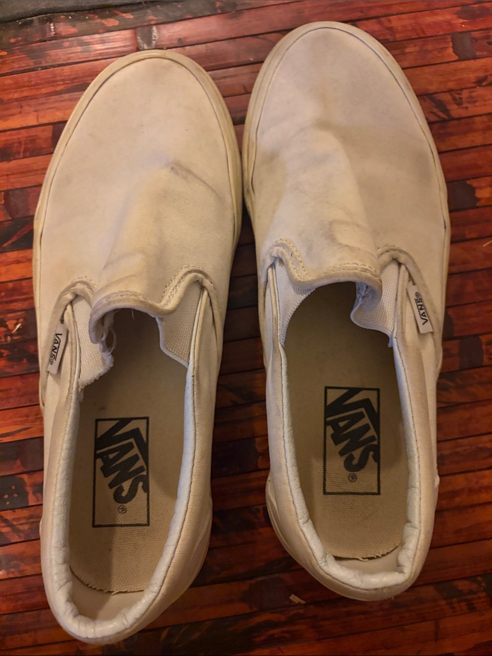 Vans Slip-On Canvas Loafers in Off-White